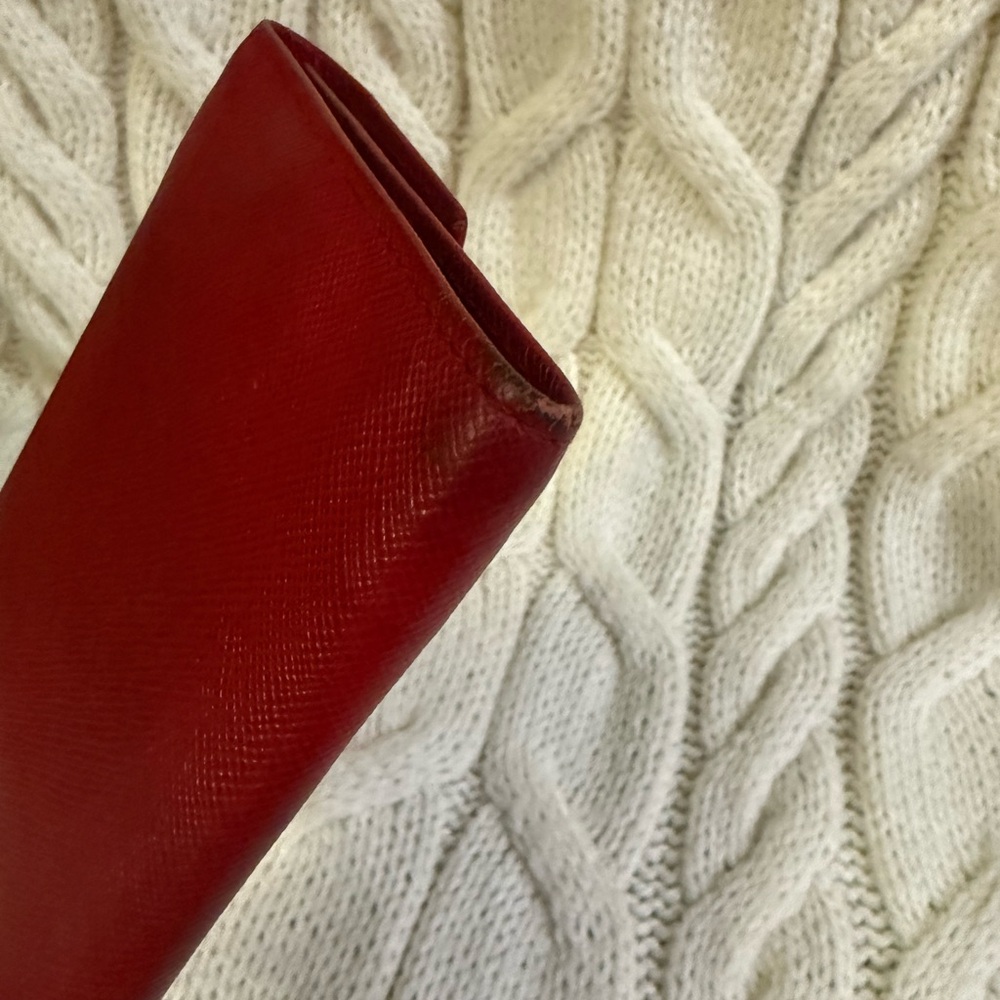 Prada Red Saffiano Leather Wallet - Picture 4 of 13